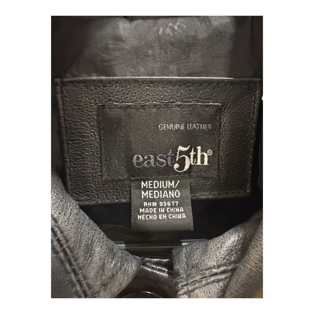 East 5th Women's Leather Jacket Size M - Button Closure - Black - Picture 3 of 14